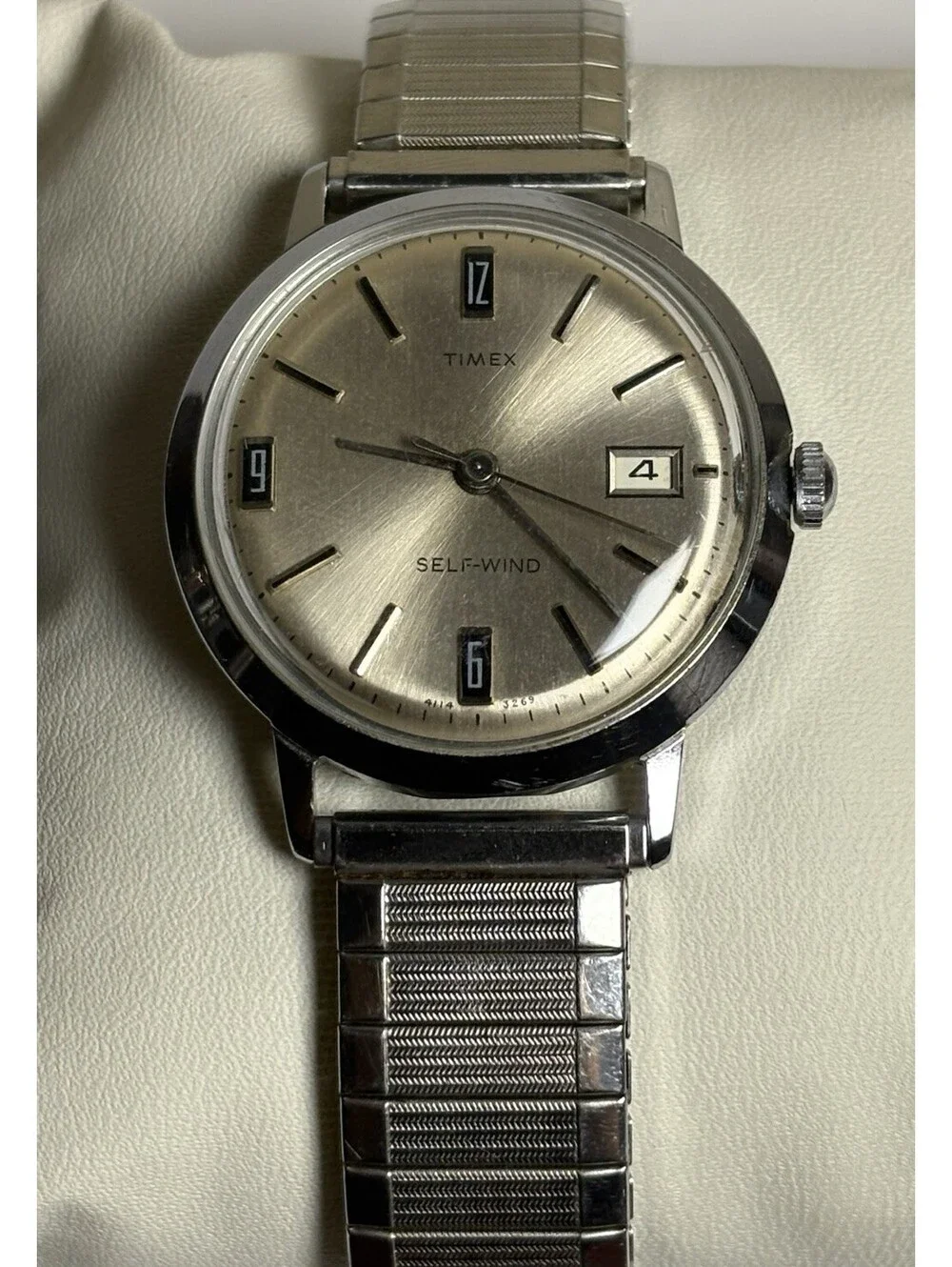 Vintage Timex Viscount Self-Wind Watch 1960-70’s Men 34mm With Date